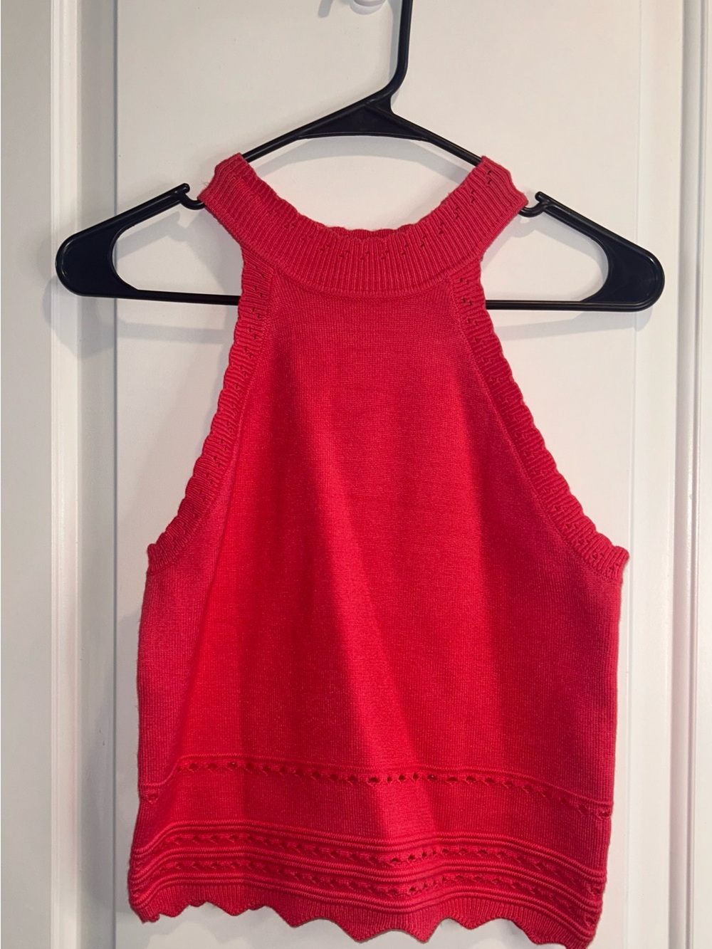 Women’s Red Knit Halter Tank Top